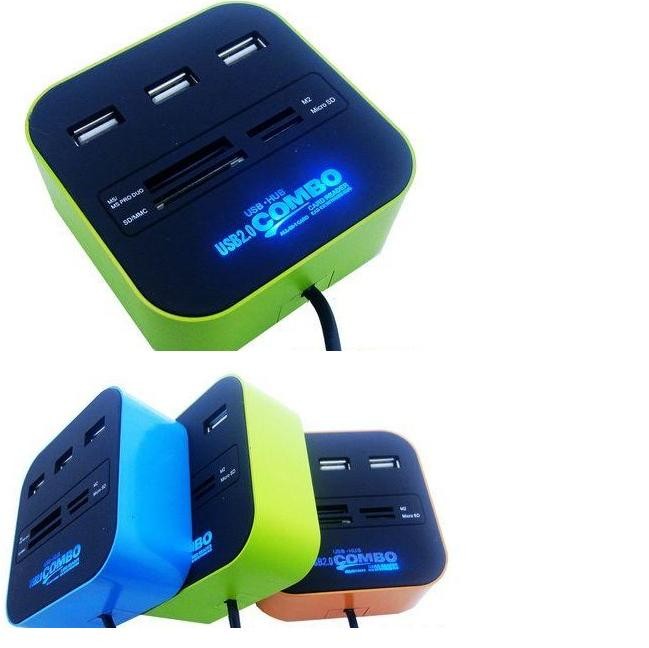 Лазерной гравировкой под Логотипом USB HUB и Card Reader USB Combo с пользовательские привело логотип