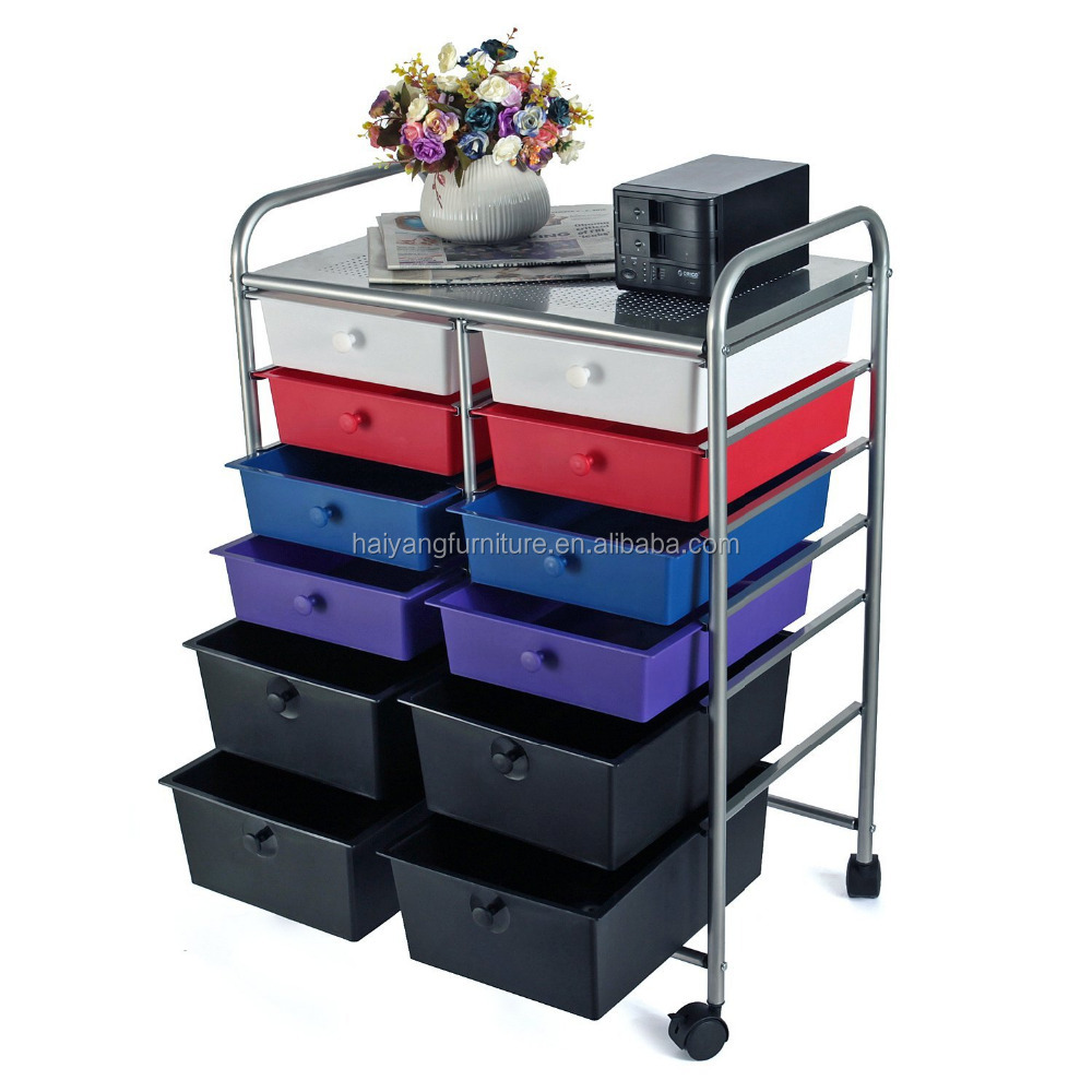Customized cheap kitchen furniture 12- drawer rolling trolleys