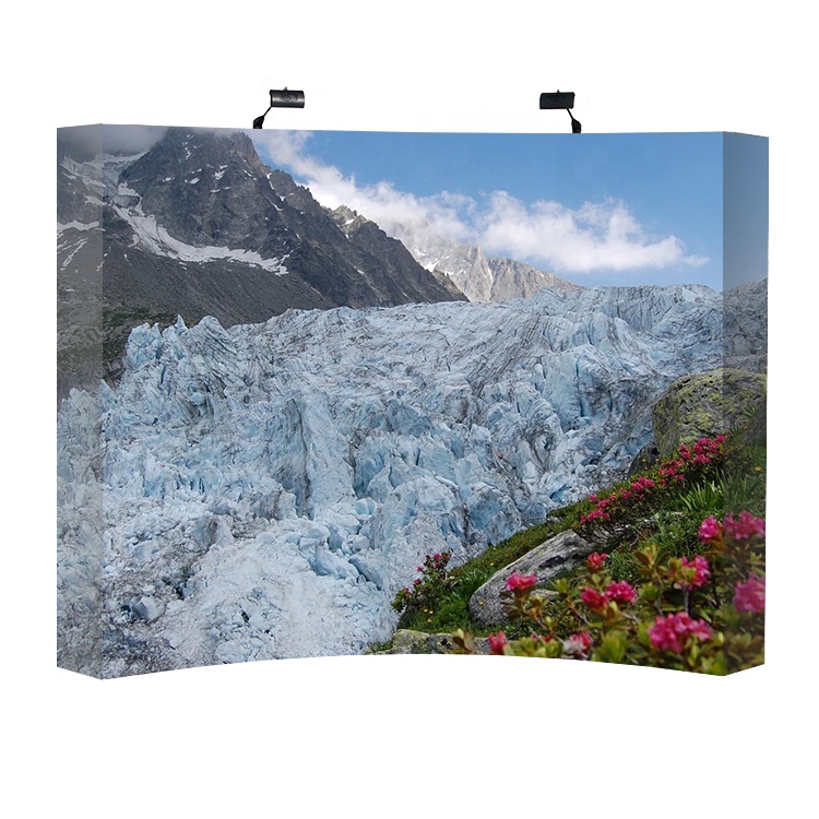 8ft Easy Pop Up Tension Fabric Wall Backdrops Display Wall With Adjustable Aluminum Tube Frame