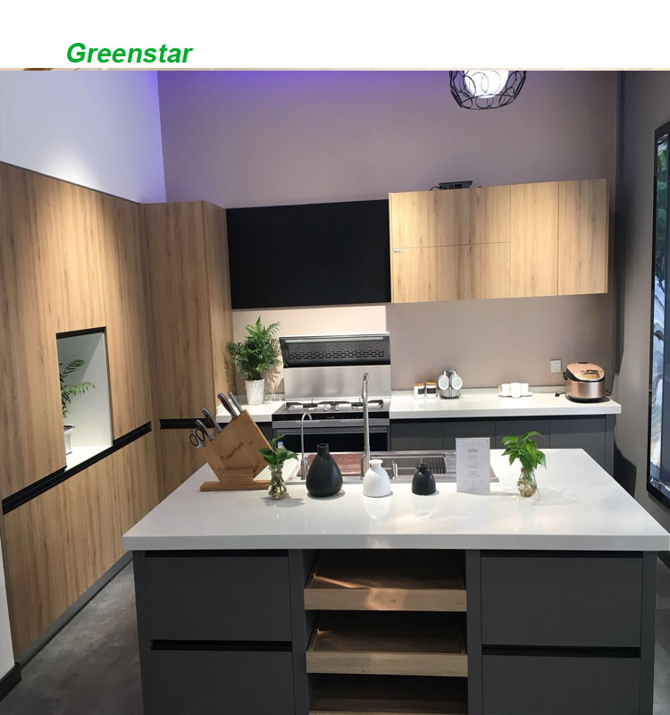 Современный кухонный шкаф Greenstar E0 с натуральным шпоном