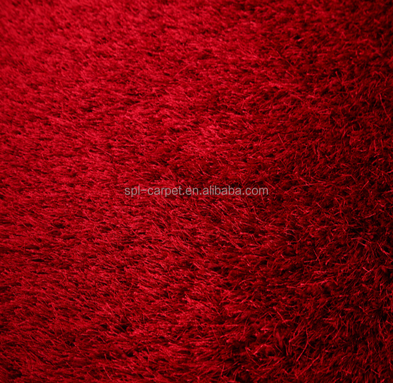 Home decoration red shaggy floor carpet rug use in living room