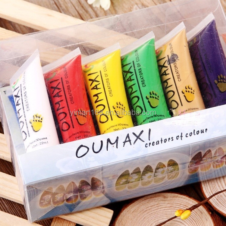 Оптовая продажа 12 цветов OUMAXI 22 мл 3d дизайн ногтей акриловая краска Трубка Набор пигментов