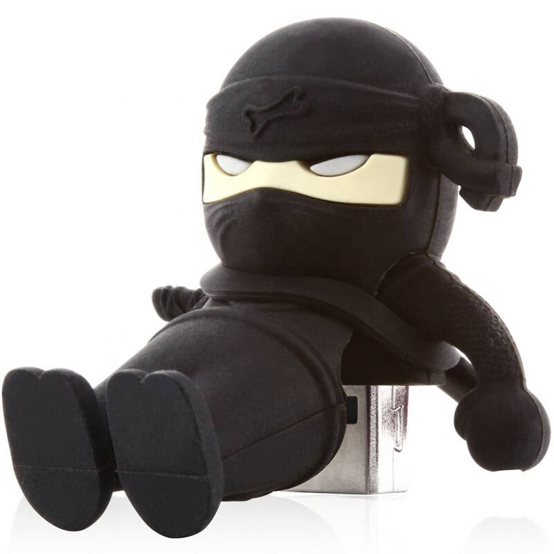 Флеш-накопитель USB 2,0 в форме ниндзя из мягкой ПВХ резины, 2 ГБ/4 ГБ/8 ГБ/16 ГБ