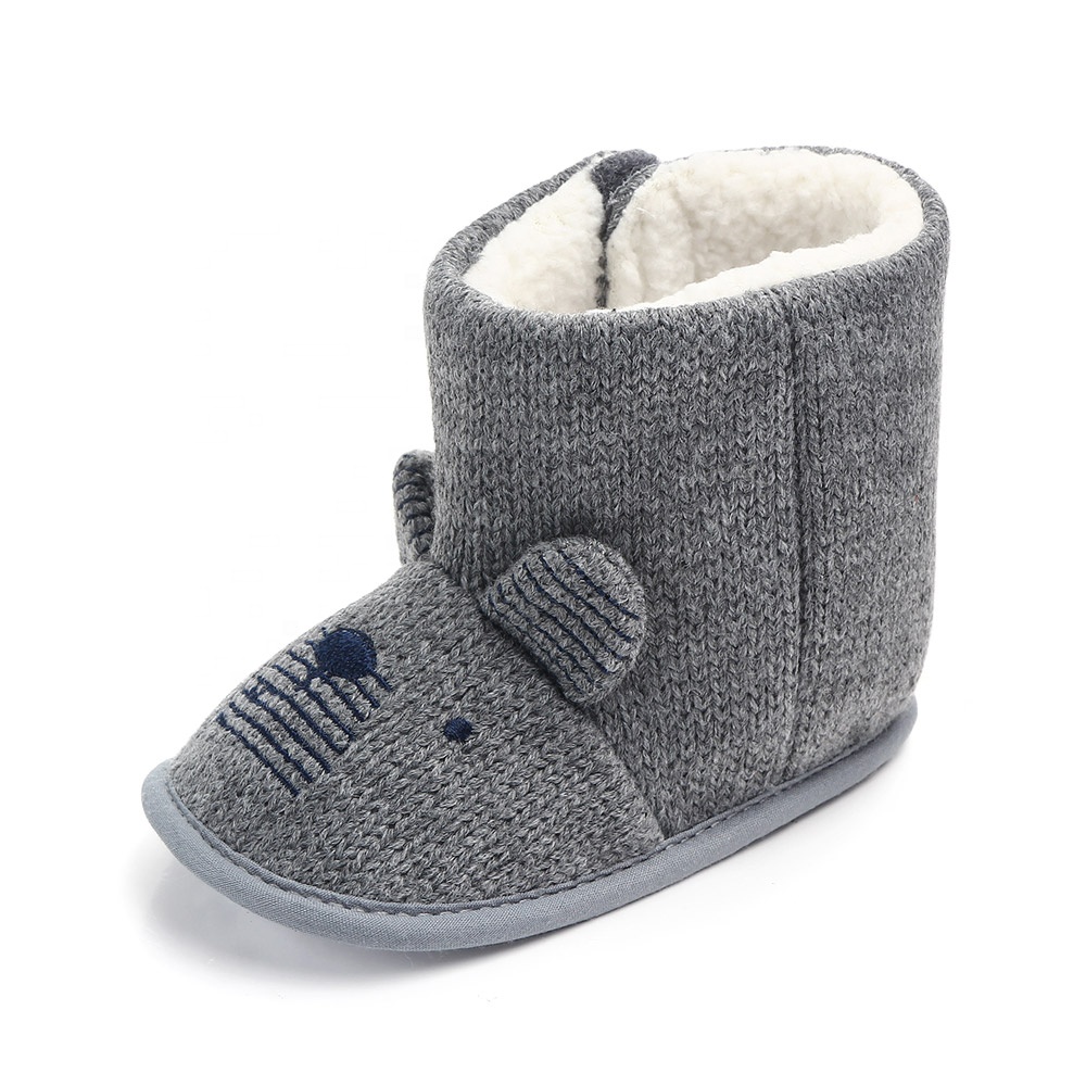 T8816 Cute bear design warm unisex baby boots shoes