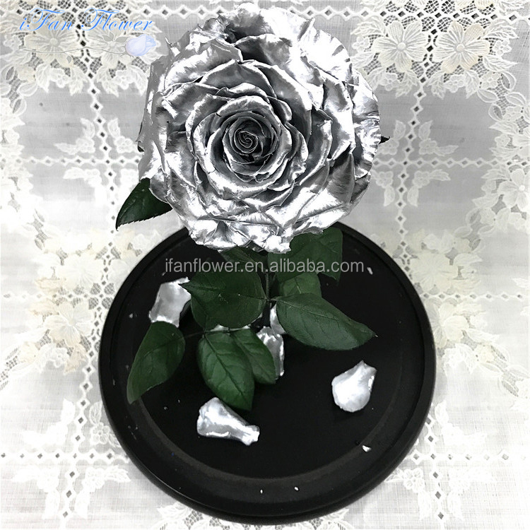 Wholesale Preserved Rose Flower In Glass Dome In Gift Boxes For Valentine's Day