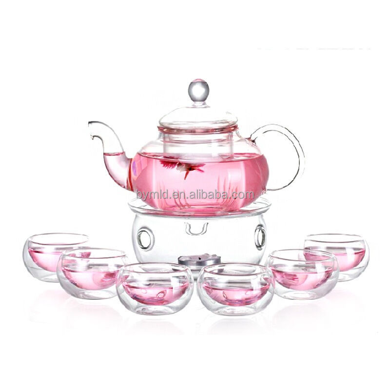 Borosilicate glass teapot with stainless steel infuser