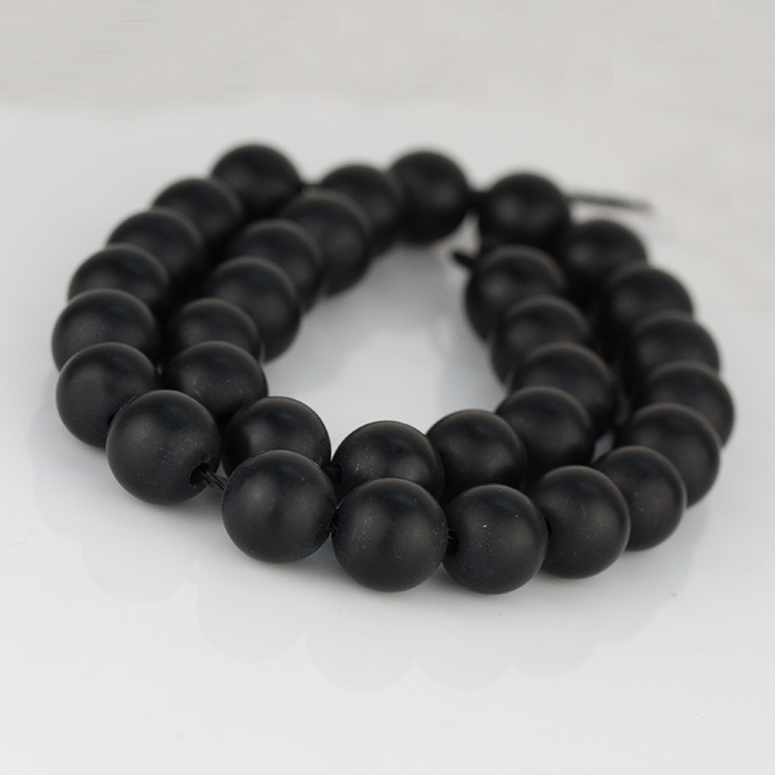 Miss Jewelry Браслеты Натуральный Матовый Черный агат камень драгоценный камень бусины для изготовления ювелирных изделий