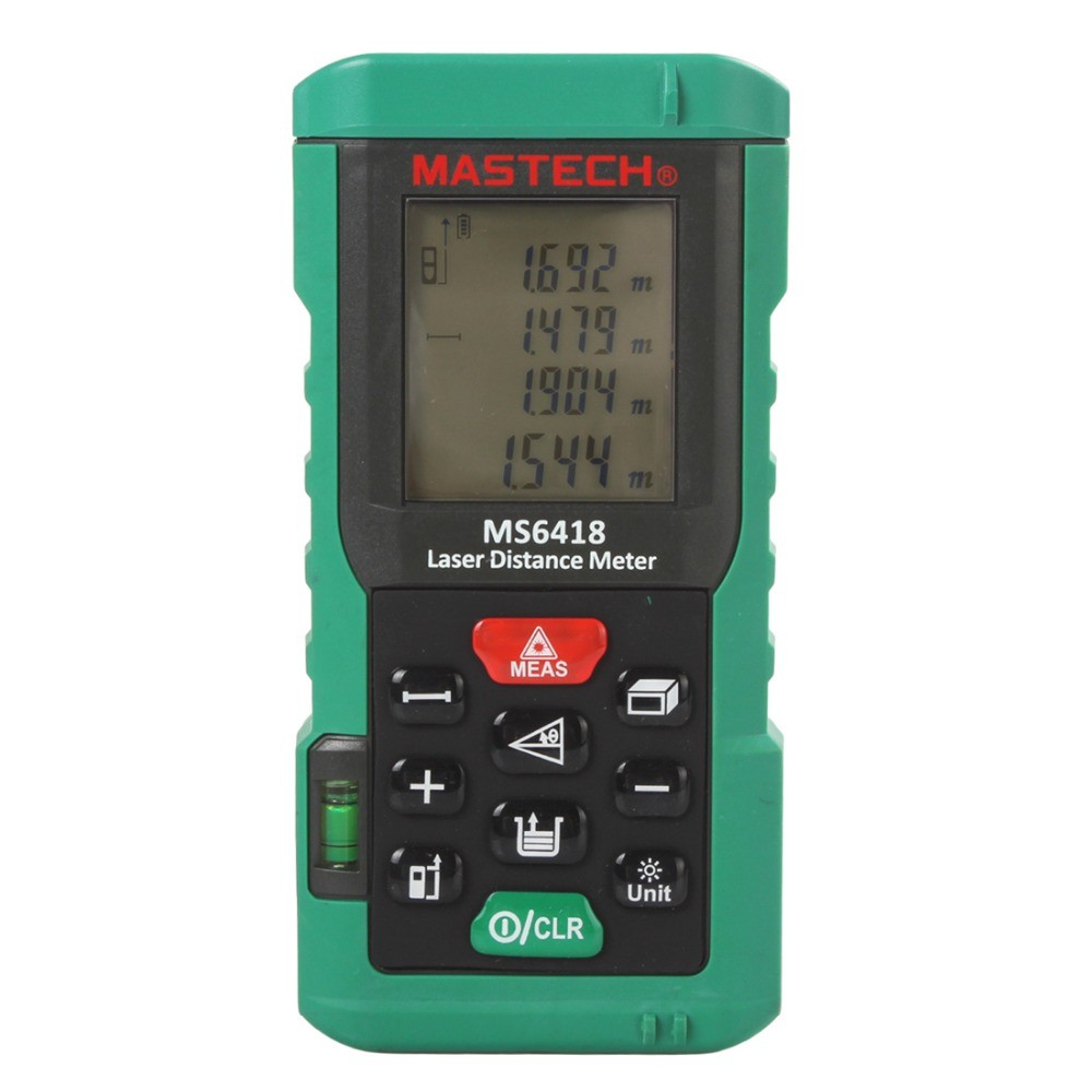 MASTECH MS6418 лазерный дальномер 80 м цифровой дальномер с пузырьковым уровнем