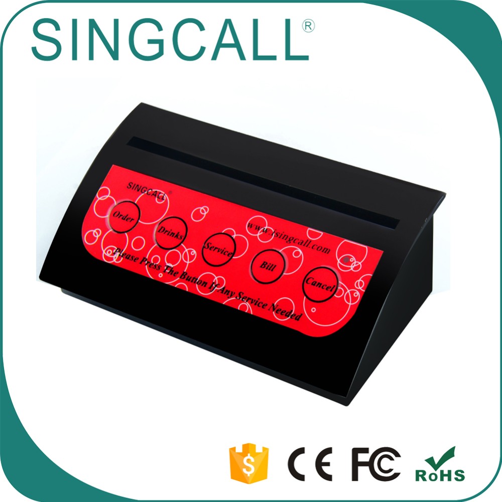SINGCALL wireless call button 5 keys restaurant waiter calling system