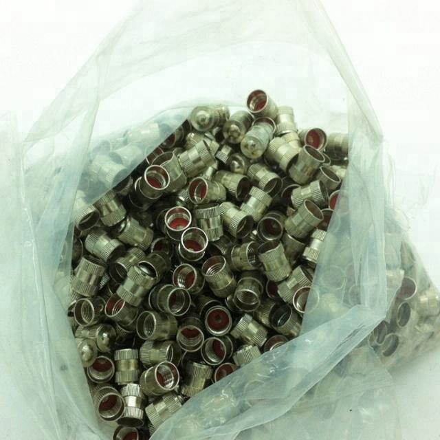 Brass Knurling Tire Tyre Valve Dust Caps Nickel plated