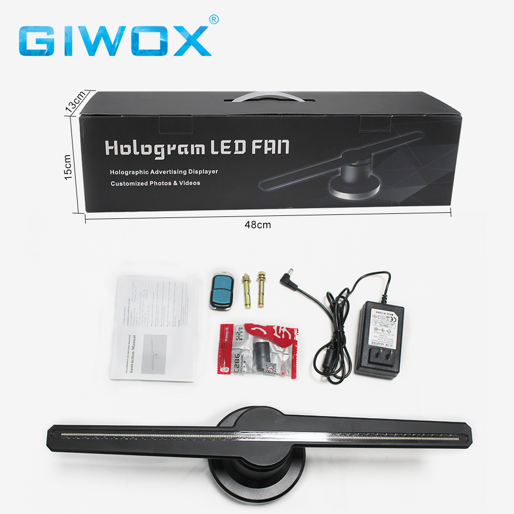 Giwox 42UH с подключенным накопителем функцией Wi-Fi 3D голограмма вентилятор разрешение 768P 3d голографический дисплей 16 Гб для внутреннего использования на открытом воздухе проектор