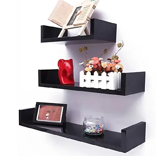 Customization 3 Layers Shelf Wooden Storage Moon Shelf Storage Rack For Wall Or Table Top