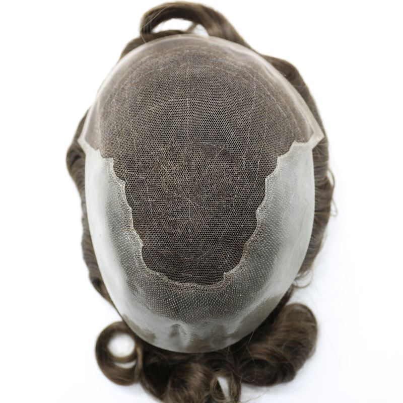 Qingdao Q6 мужские волосы Toupee французское кружево с ПУ назад и боковые индийские волосы Мужчины Toupee волосы кусок Toupee