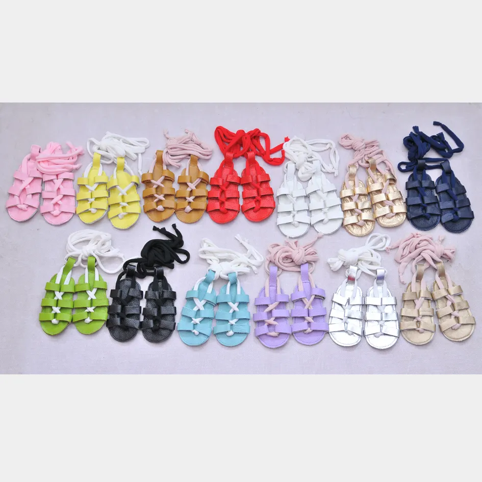 Newborn Baby Genuine Leather Gladiator lace-up Baby Sandals