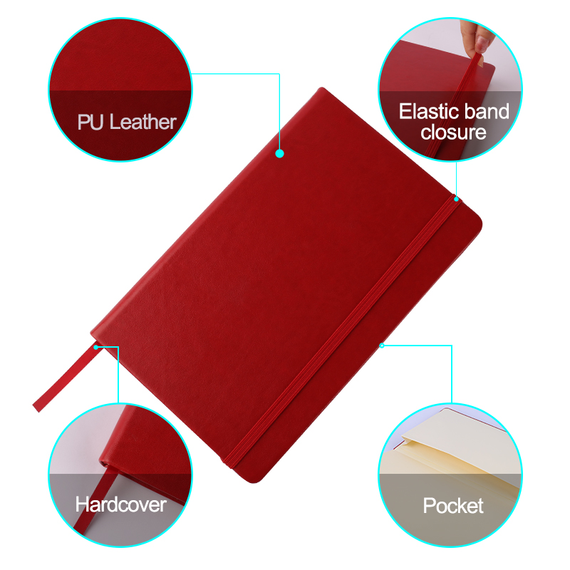 custom A5 gift set/stationery gift pu leather journal notebook with pen