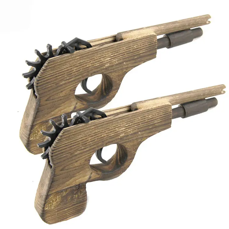 Wholesale high quality custom kids mini wooden rubber band guntoy wooden toy gun
