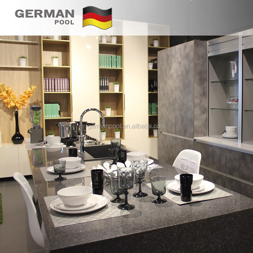 German Pool OEM Durable with FSC Australia Environmental MDF Dark Grey Colour Marble pattern kitchen Furniture for Office