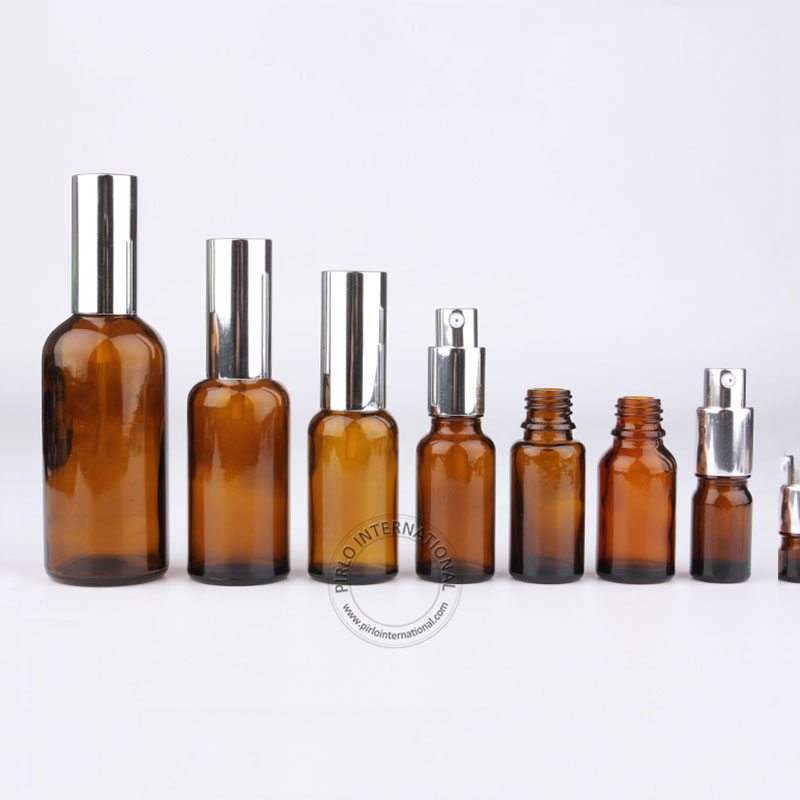 5ml 10ml 15ml 20ml 30ml 50ml 100ml amber color glass lotion bottle