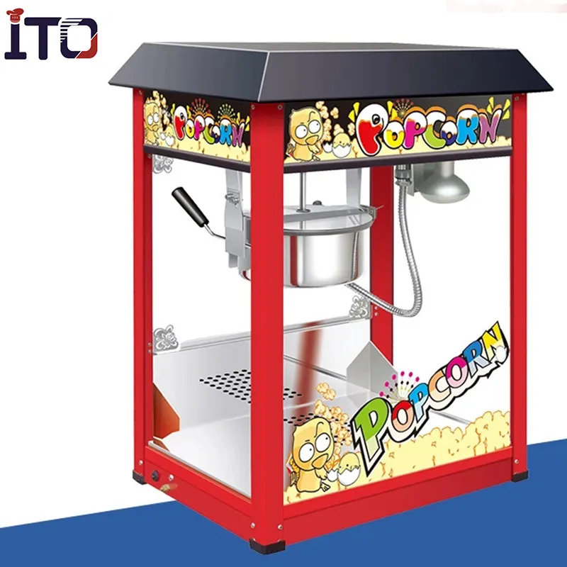 ASQ 1808 Best Price Automatic Popcorn Machine Red Color With Roof