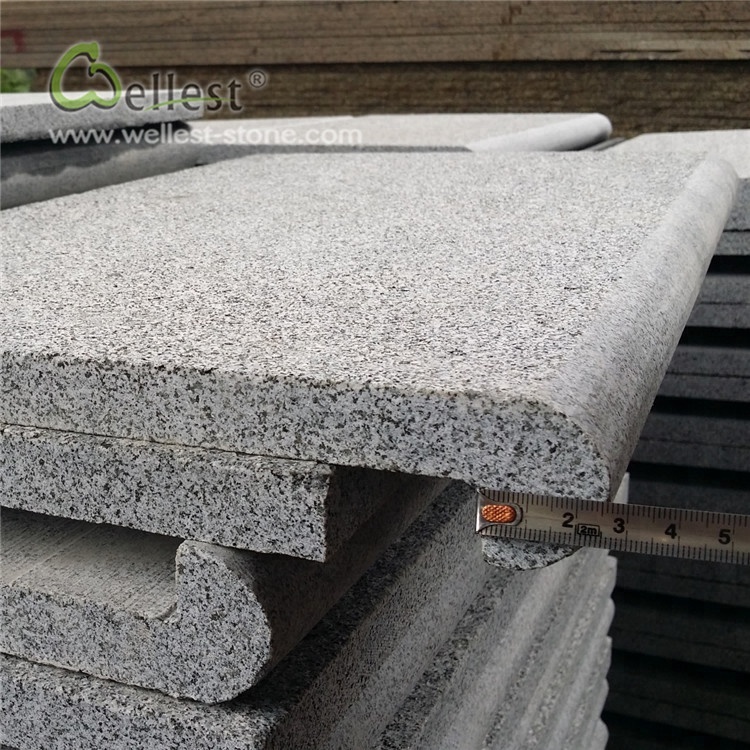 Плитка из черного гранита с кунжутом Bullnose Flamed G654