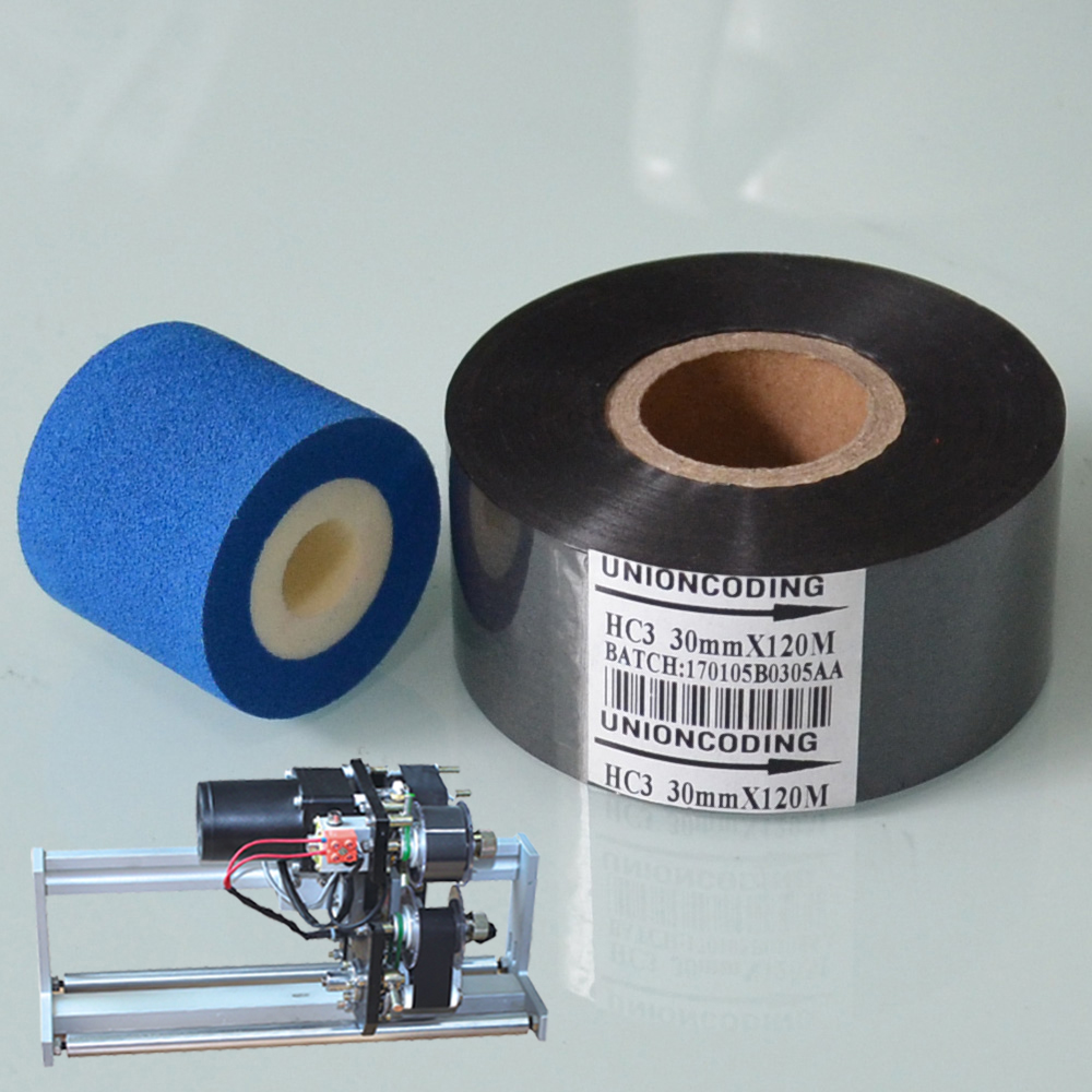 Black 30mm width 100M hot stamping date ribbon used on coding machine to print date