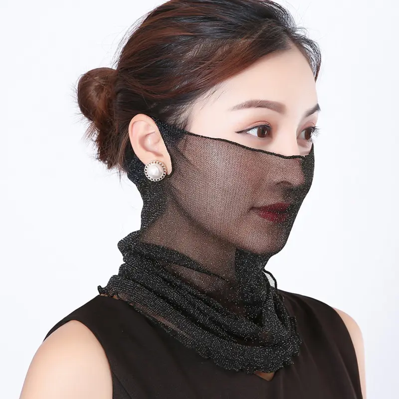 face scarf for summer spring collar sunscreen veil designer silk scarf Headwear multi-function Scarf