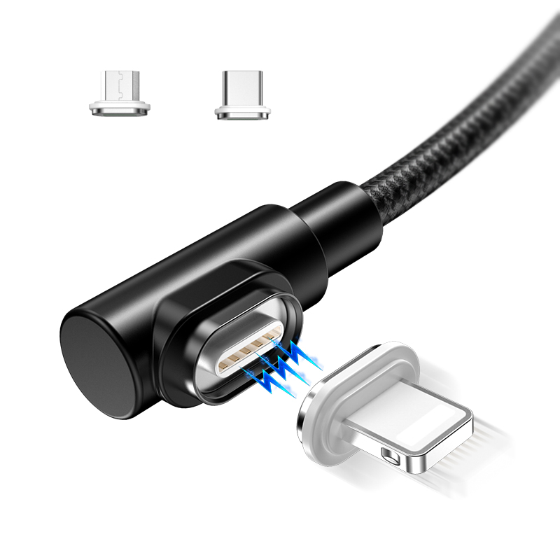 Нейлон микро данных Магнитный usb кабель с линиями тройной магнит магнитный usb данных зарядки 3 in1 телефон кабель