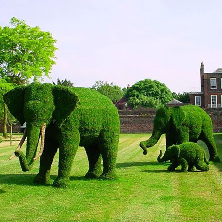 Зеленая трава проволока Topiary рамка искусственный бокс слон животное