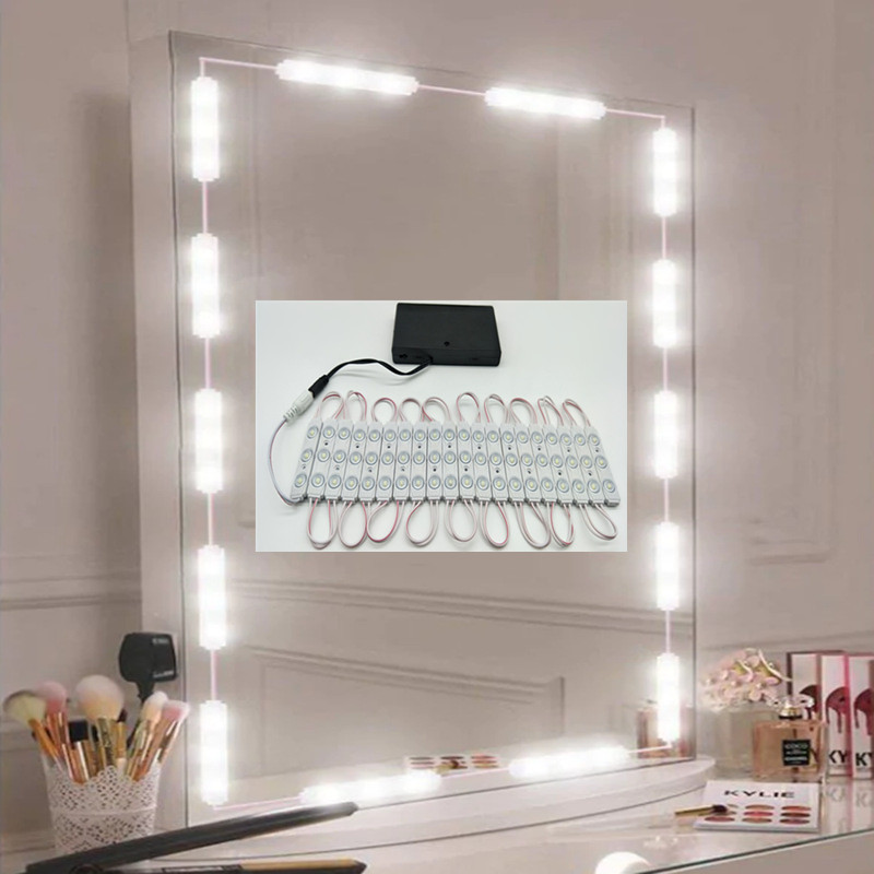 Контейнер под элемент питания make up туалетное зеркало со светодиодной подсветкой, 12 Вт, 60 светодиодов Макияж косметическое зеркало DIY свет комплект для косметического макияжа зеркало для макияжа