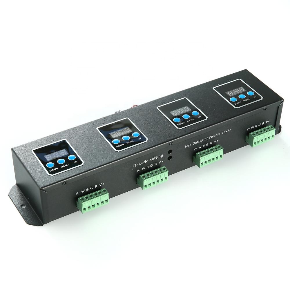 2020 Новый светодиодный диммер DMX512 главный декодер 4x16 каналов rgbw светодиодный регулятор скорости dmx