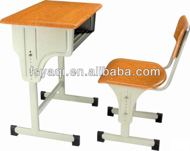 Commercial cheap price wooden single school desk and chair YA-081