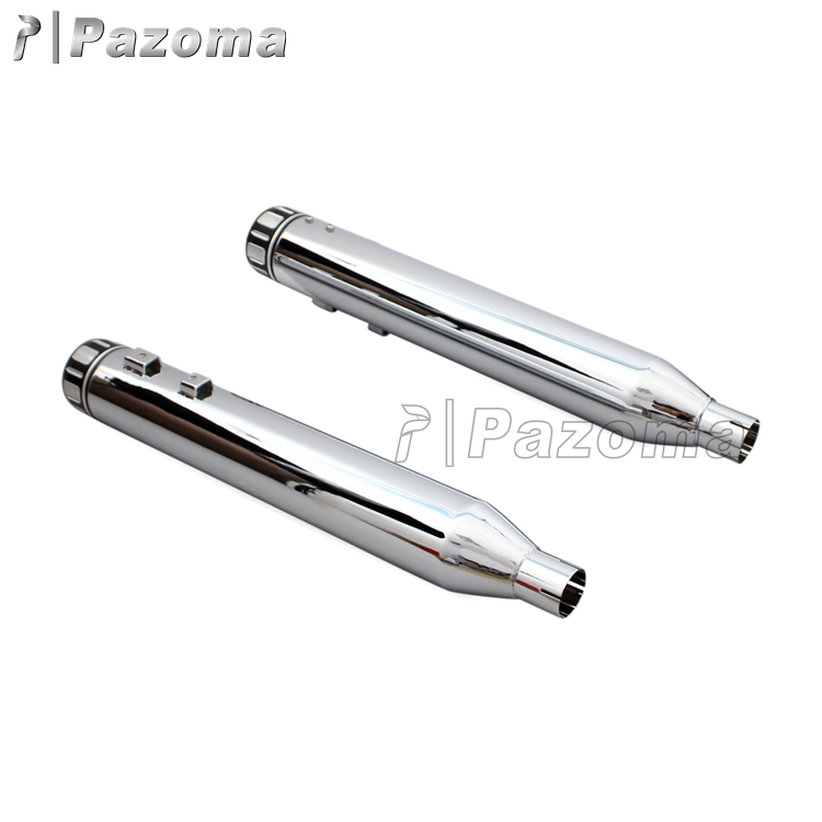 Новинка, мотоциклетные глушители Pazoma Steel Chrome 4 ''без шнуровки для моделей Harley Touring 1995-2019