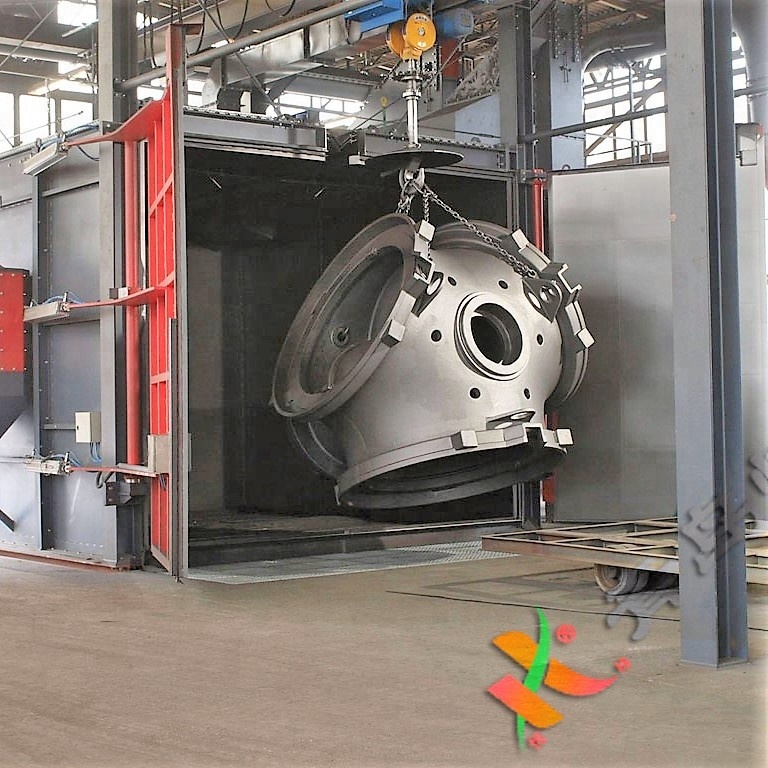 China Hook sand blasting machine  hanger shot blasting machine as good as DISA and Wheelabrator