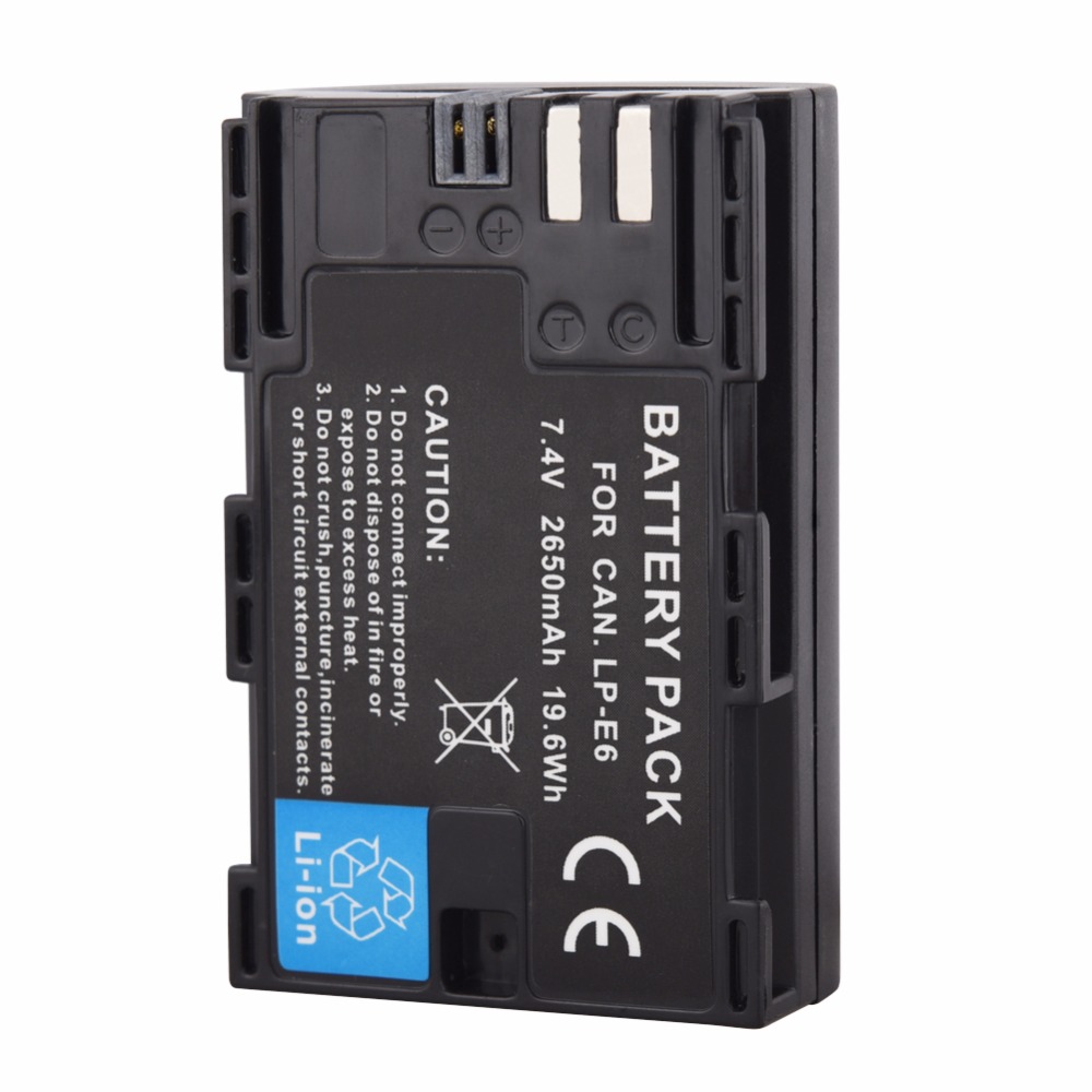 2650 мАч полный декодированный LP-E6 LP E6 LPE6 камера батарея для Canon EOS 5DS R 5D Mark II Mark III 6D 7D 60D 60D 70D 80D DSLR EOS 5DS