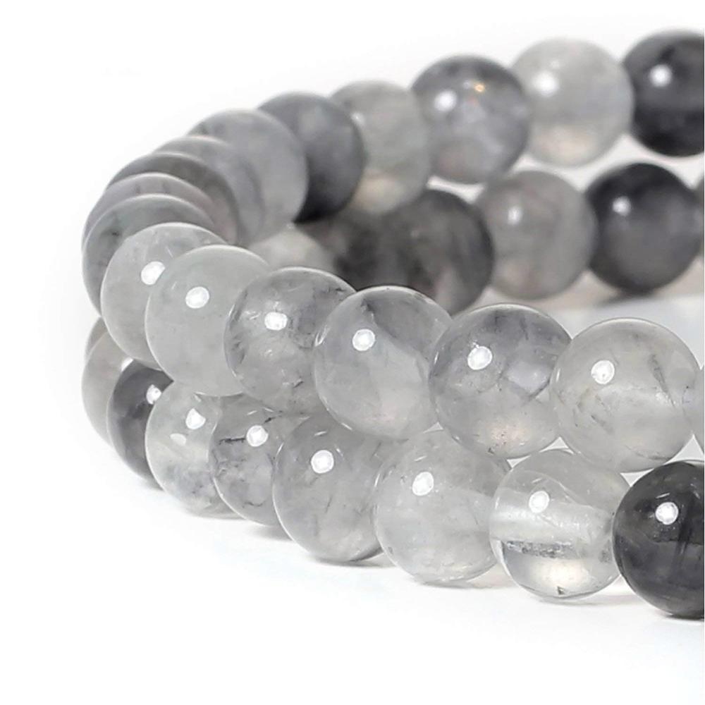 Wholesale Natural Smooth Cloudy Quartz for Jewelry Making Crafts Cloudy Quartz Gemstone Loose Beads