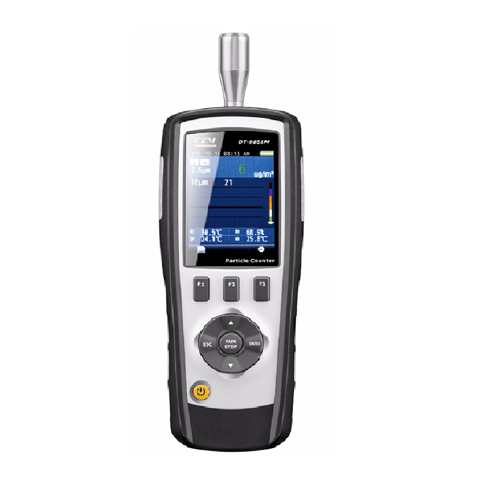 CEM DT-9851M ручной воздушный лазерный PM0.3,PM2.5,PM10um счетчик частиц цена для чистых помещений маяк