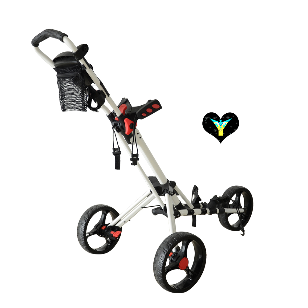 Гольф Push Cart поворотный складной 3 колеса тянуть корзину тележка для гольфа с зонтиком стенд Гольф Корзину