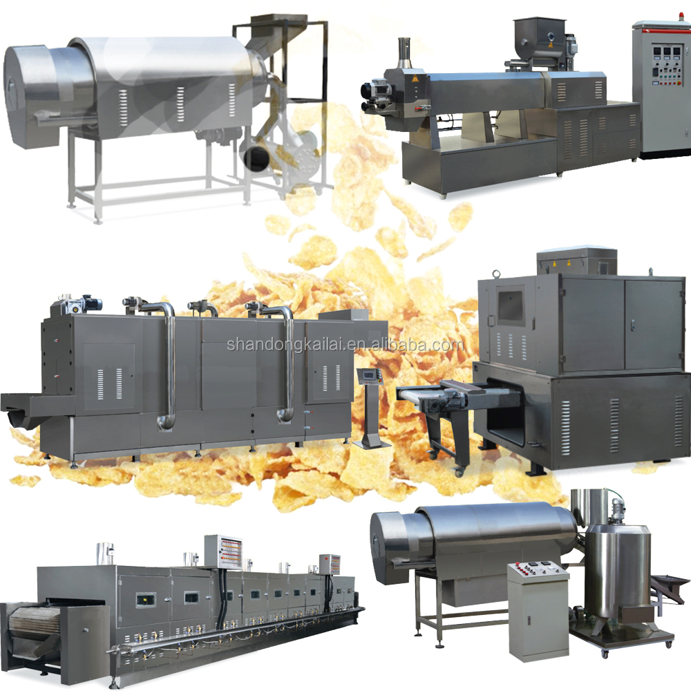 CE Certification Corn Flakes Making Machine Extruder Machine Food For Sales