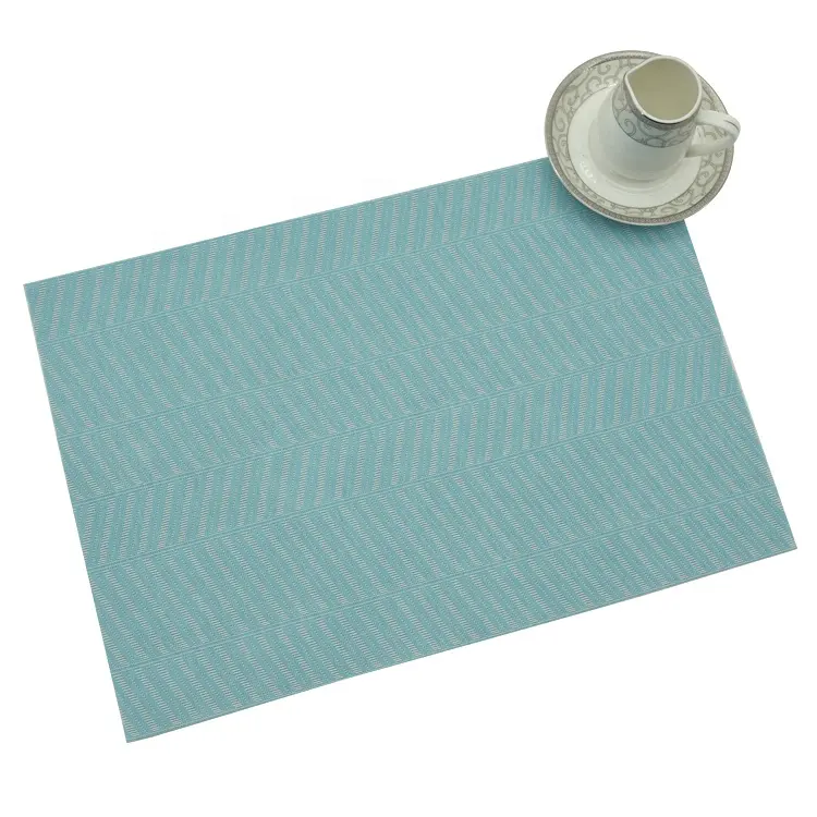 Pvc square placemat custom cork blue table mat blue white placemat For Restaurant Dining Table Easy To Clean Dinner Mats