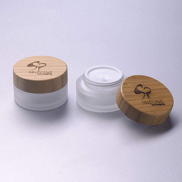 bamboo lid cosmetic glass jar glass screw top jars