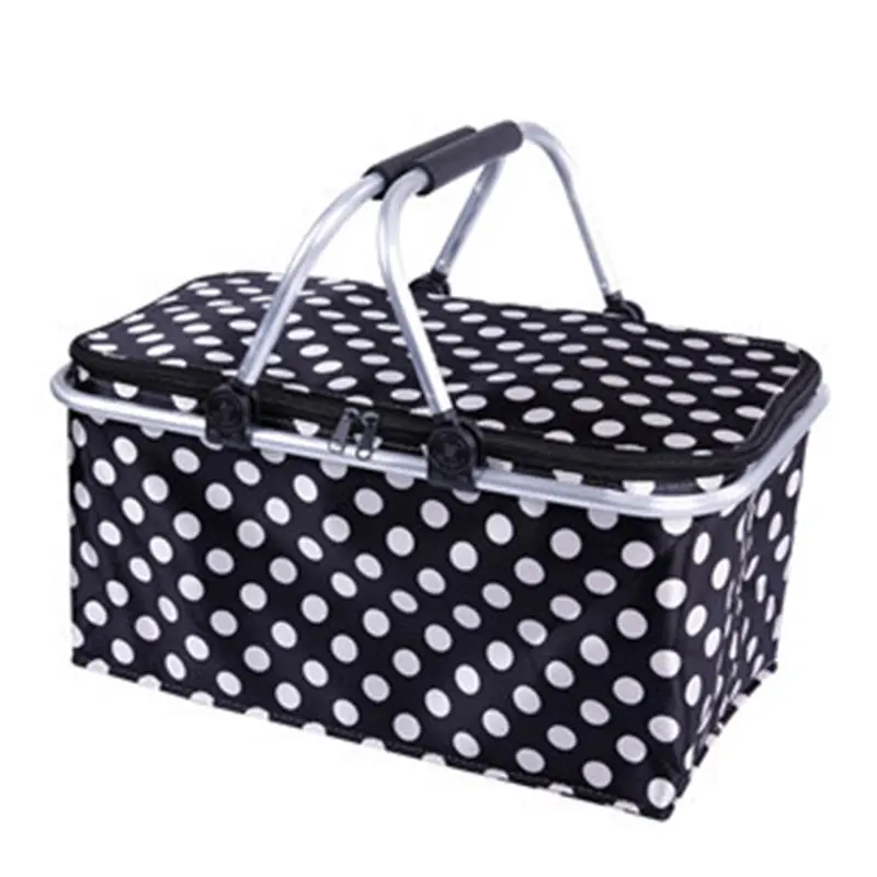 Горячая Распродажа, складная корзина для покупок с алюминиевой рамкой, складная сумка-холодильник для пикника