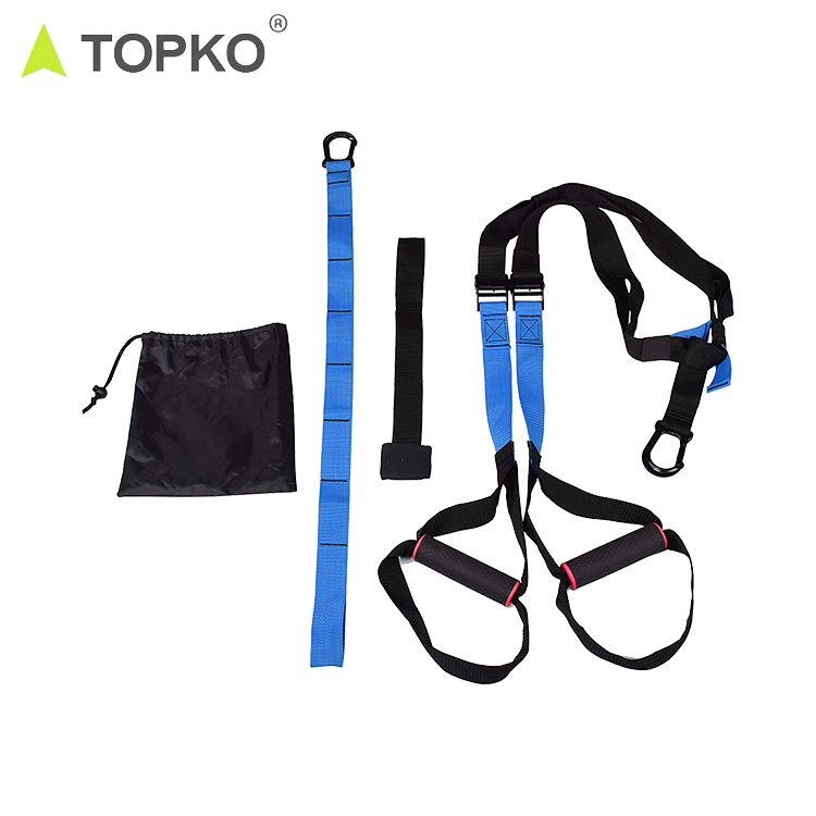 TOPKO Wholesale indoor exercise adjustable gymnastics training gym fitness home Suspension bands Trainer Kit