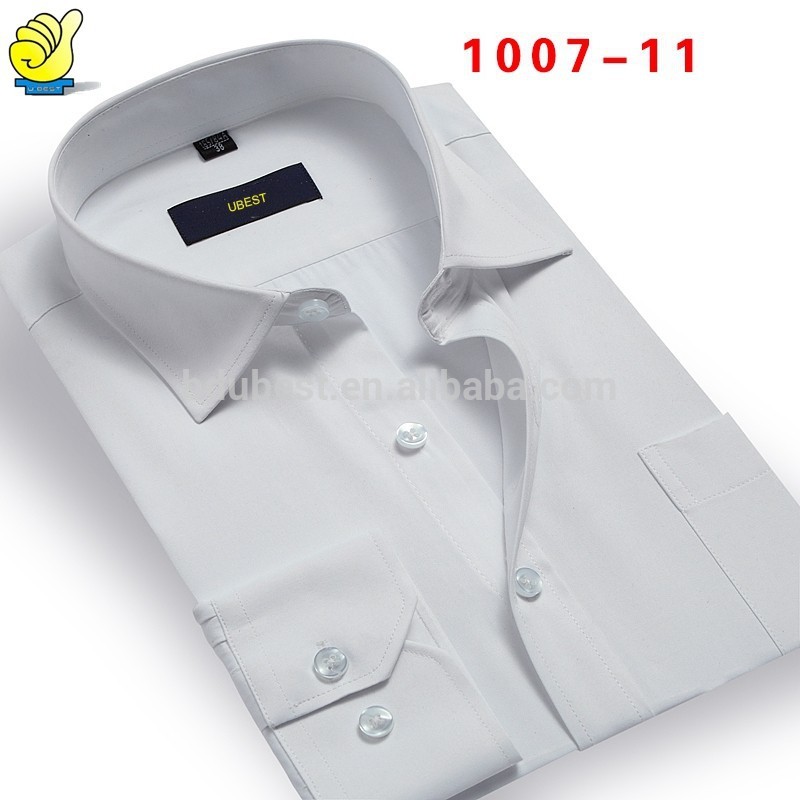 White long sleeve stand up collar latest shirt design man dress shirt