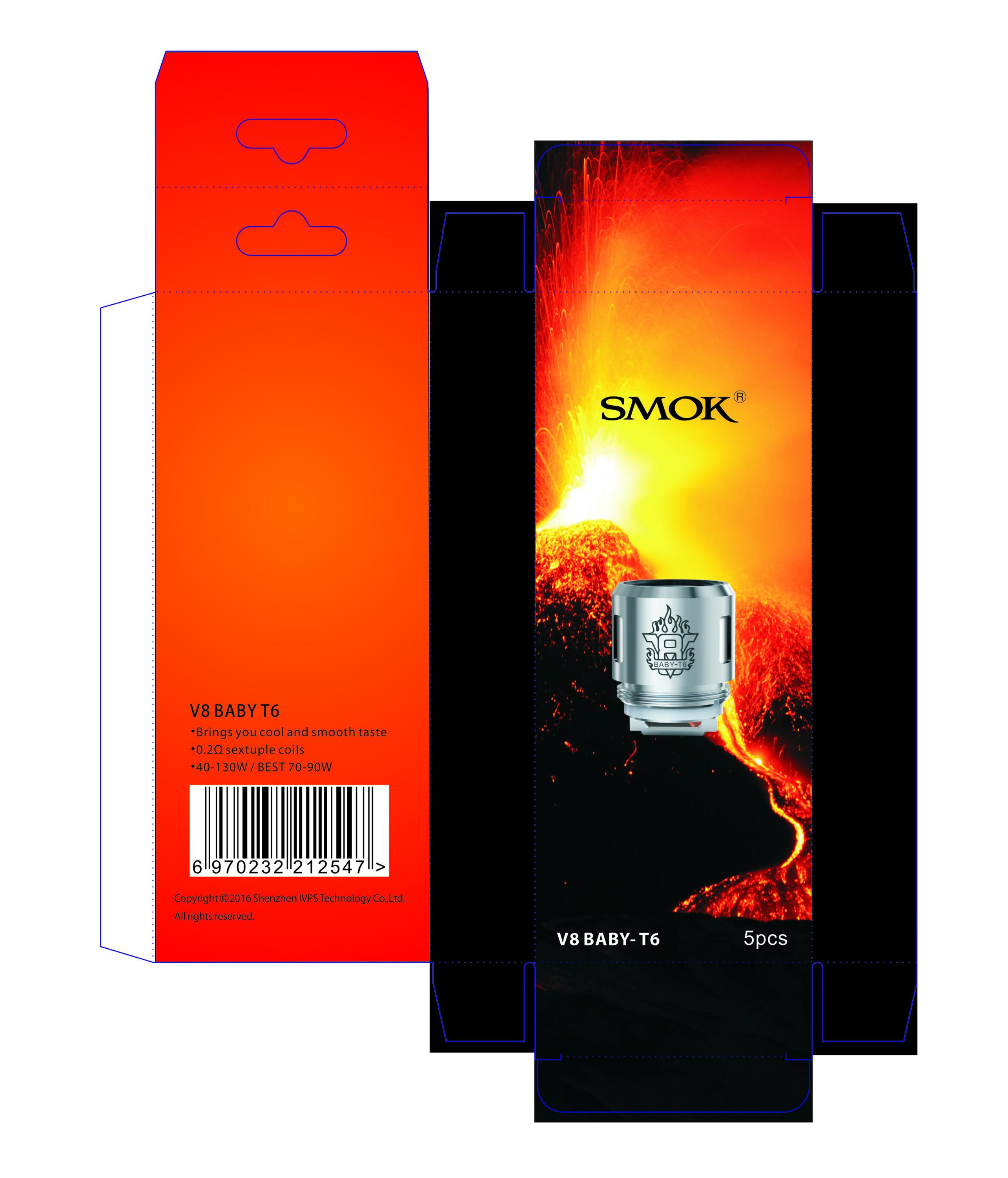 Hot selling V8 baby coils SMOK V8 Baby-T6 coil 0.2ohm