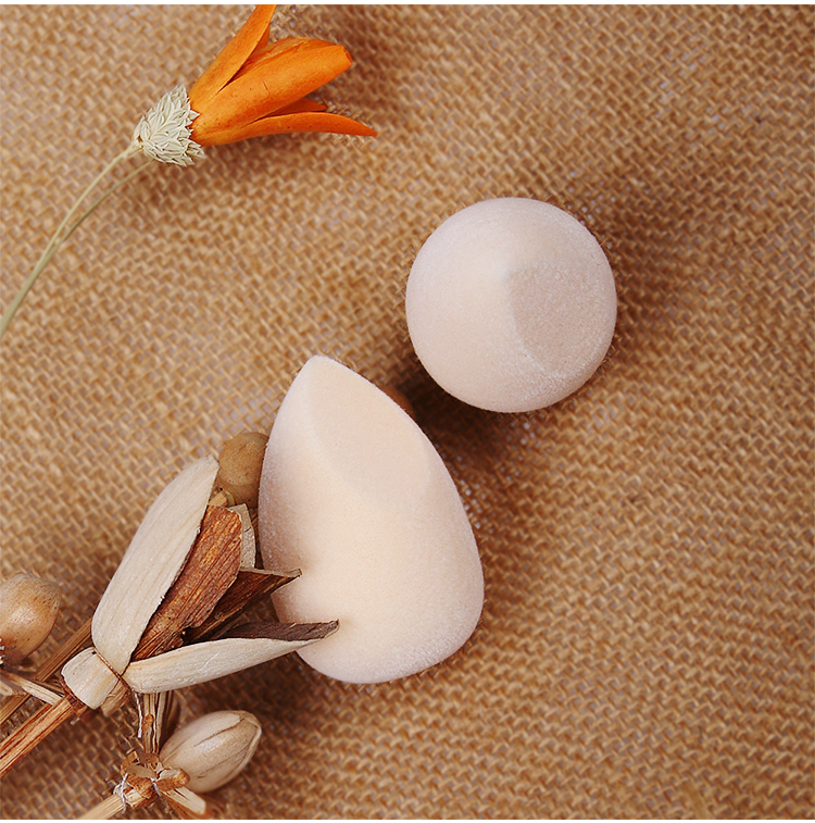 Egg Dual Layer Microfiber Makeup Sponge Wholesale Velvet Flocking Power Puff Custom Organic Beauty Microfiber Make up Sponge