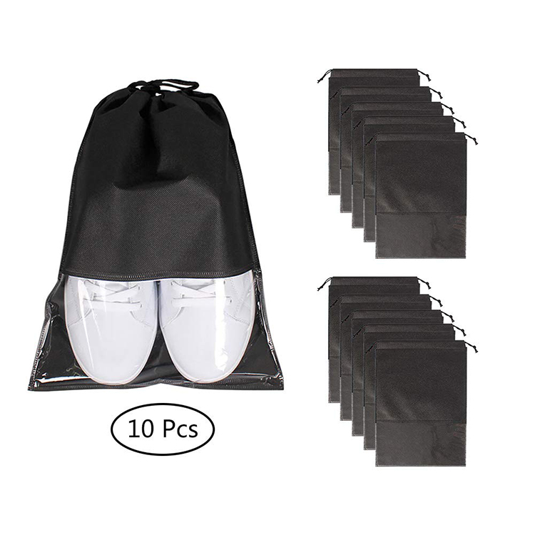 Wholesale custom logo transparent drawstring shoe storage bag