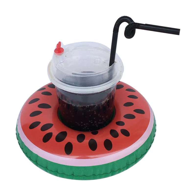 Pool supply inflatable floating watermelon drink holder float beverage cans &cups &bottles fun kid & adult swimming Party