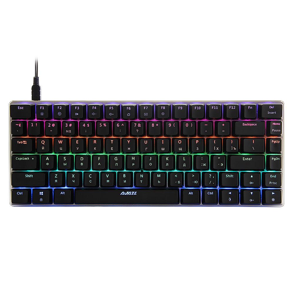 Черный Ajazz AK33 цветная (RGB) светодиодная подсветка русская версия 82 ключи Anti-Ghosting эргономичный механическая клавиатура черный переключатель новый
