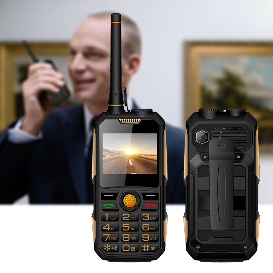2019 прочный как walkie talkie GSM 2g PTT power bank мобильный телефон с факелом
