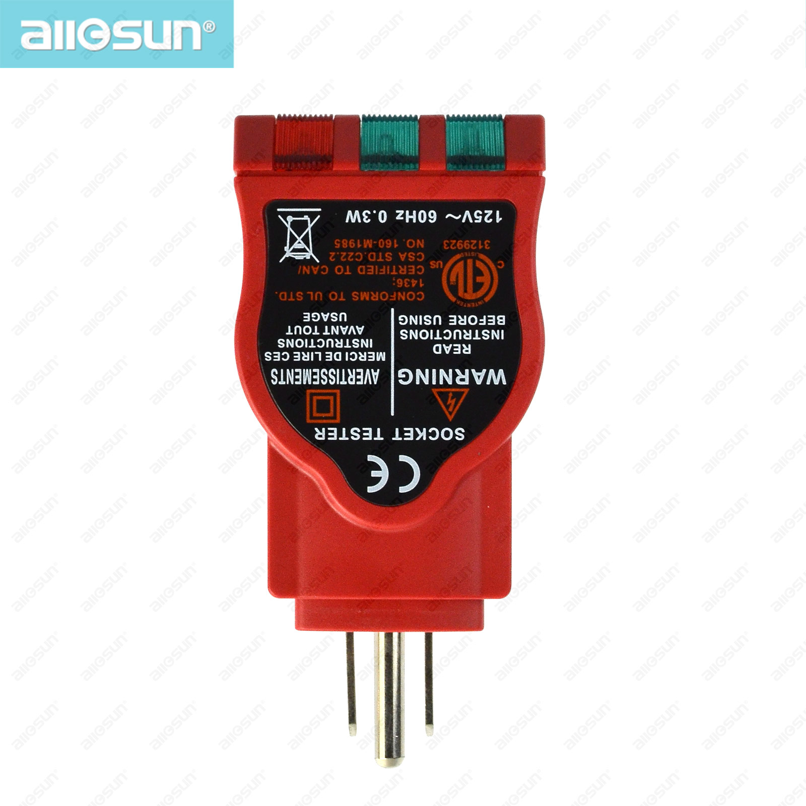 Allosun EM9807 GFCI тестер розеток бытовой электрический комплект безопасности тестер GFCI тестер розеток